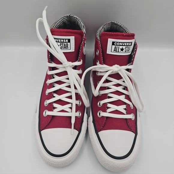 Converse Women's High-Top Sneakers - Burgundy and Black - Picture 3 of 9